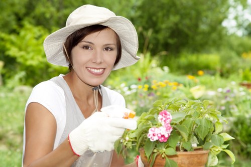 Person using a screen reader to review gardening service information
